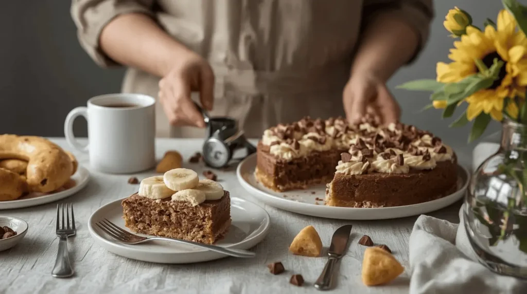 Banankage med chokolade